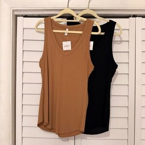 Wishlist tank top - Black and Tan